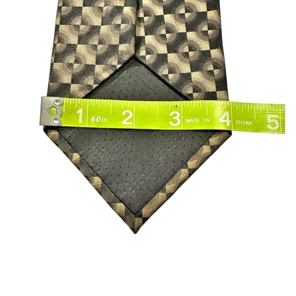 J. Ferrar Brown/Black 100% Silk Tie
